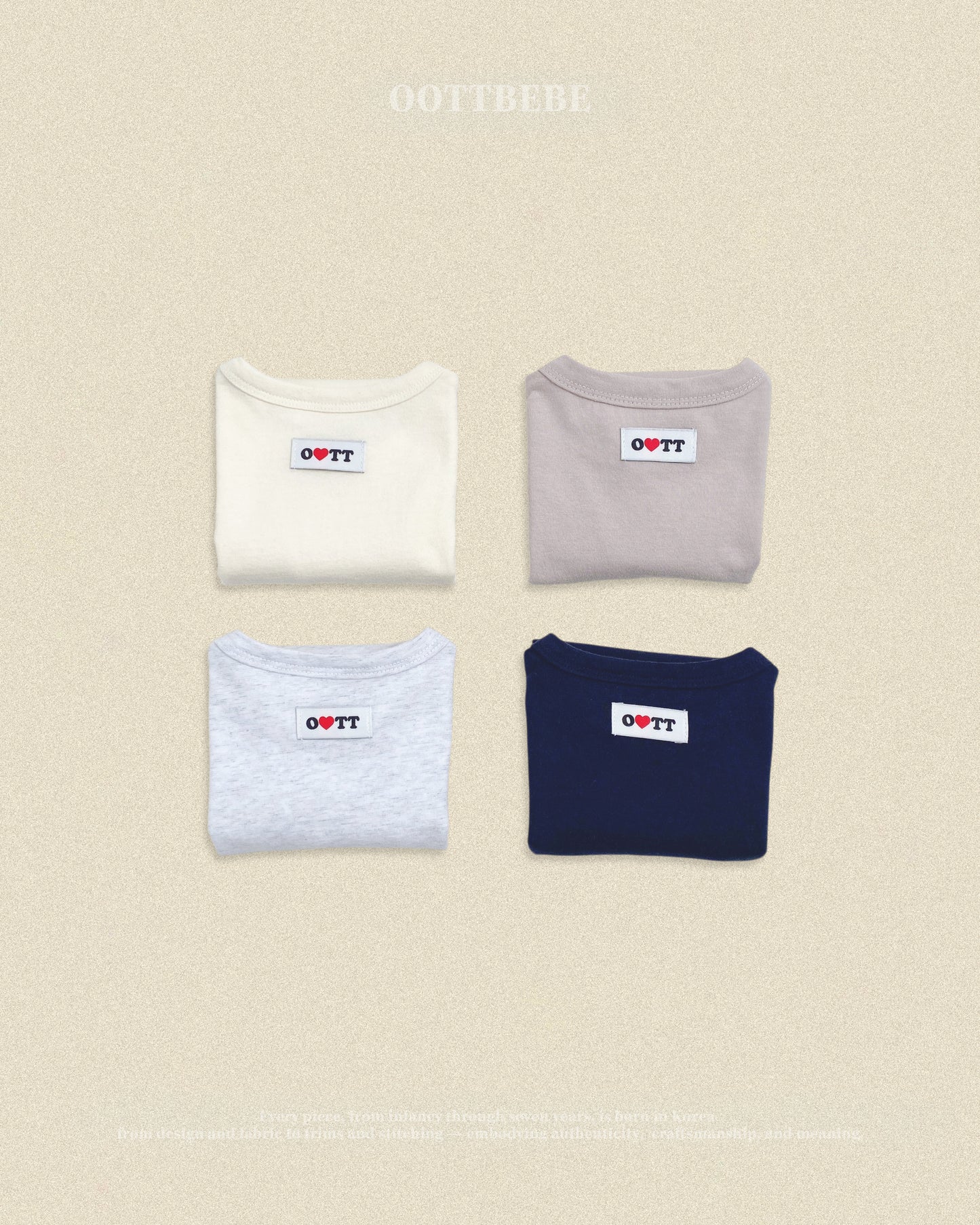 (Pre-order) OOTTBEBE Fall - OOTT Mix Long Sleeve Tee - 오뜨믹스티셔츠 (4 Colors)