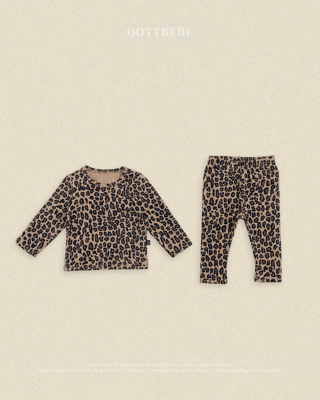 (Pre-order) OOTTBEBE Fall - Little Leopard Pajama Set 리틀호피실내복 (2 Colors)