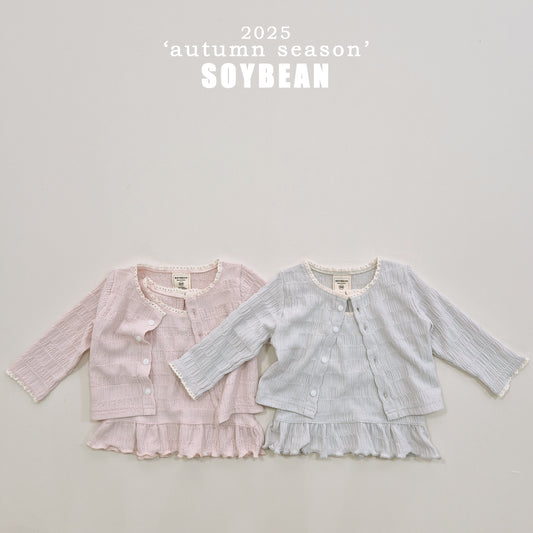 (Pre-order) Soybean Kids - Lace Cardigan & Tank Set 레이스CD&나시Set (2 Colors)