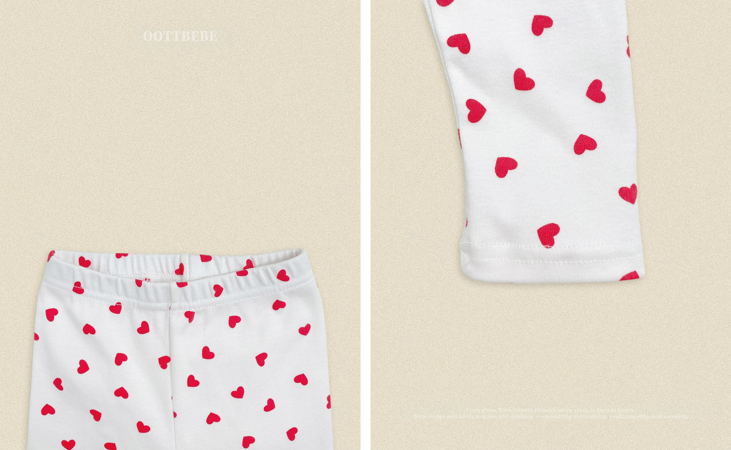 (Pre-order) OOTTBEBE Fall - Petite Heart Pajama Set 쁘띠하트실내복 (2 Colors)