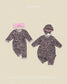 (Pre-order) OOTTBEBE Fall - Little Leopard Romper & Bonnet Set 리틀호피전신슈트보넷세트 (2 Colors)