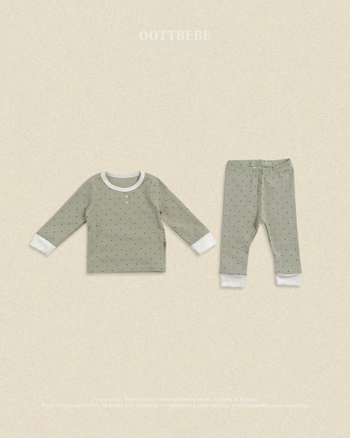 (Pre-order) OOTTBEBE Fall - Mini Dot Pajama Set 슈슈도트실내복 (2 Colors)