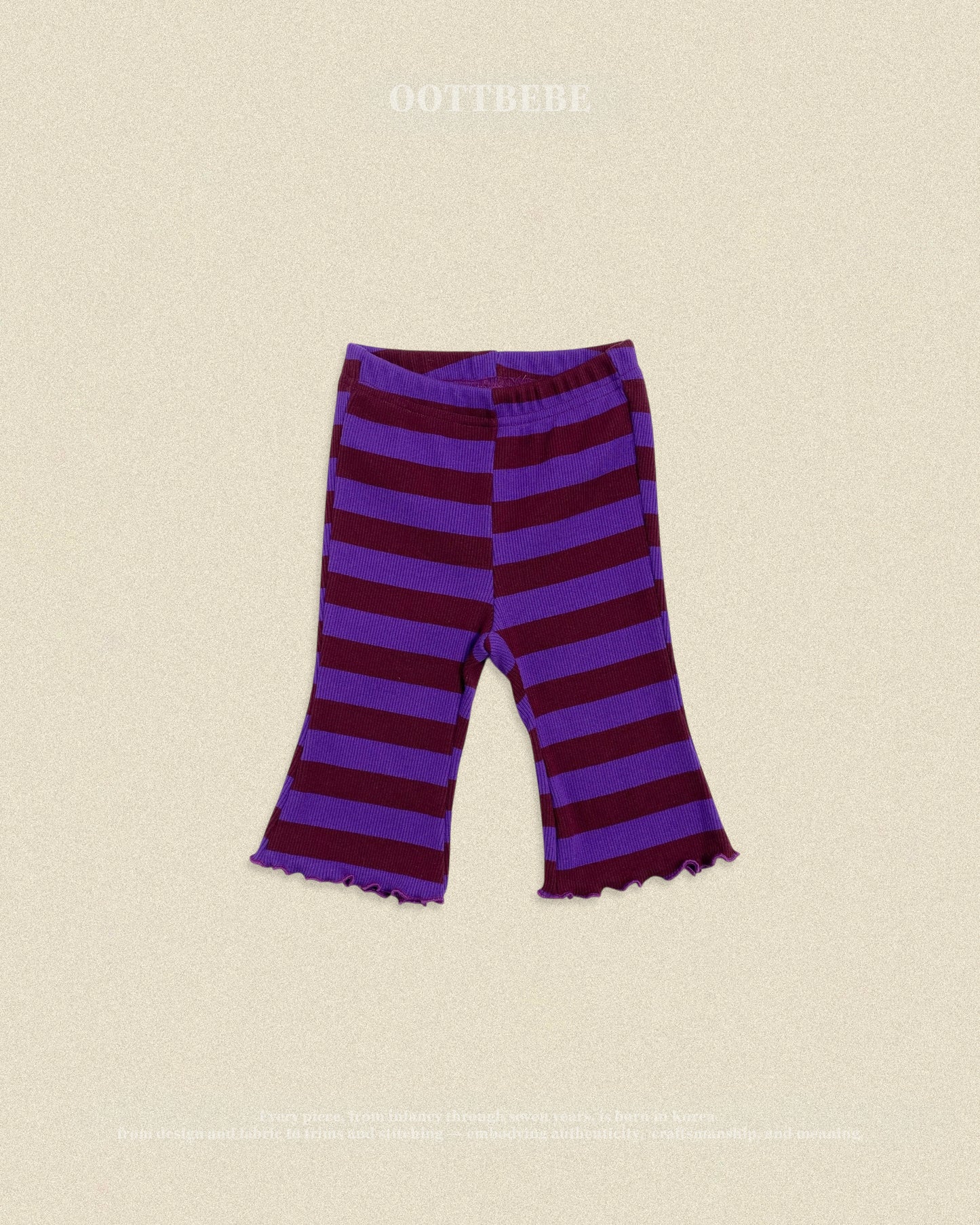 (Pre-order) OOTTBEBE Fall - Kitsch Pop Ribbed Bootcut Pants - 키치팝골지부츠컷 (4 Colors)