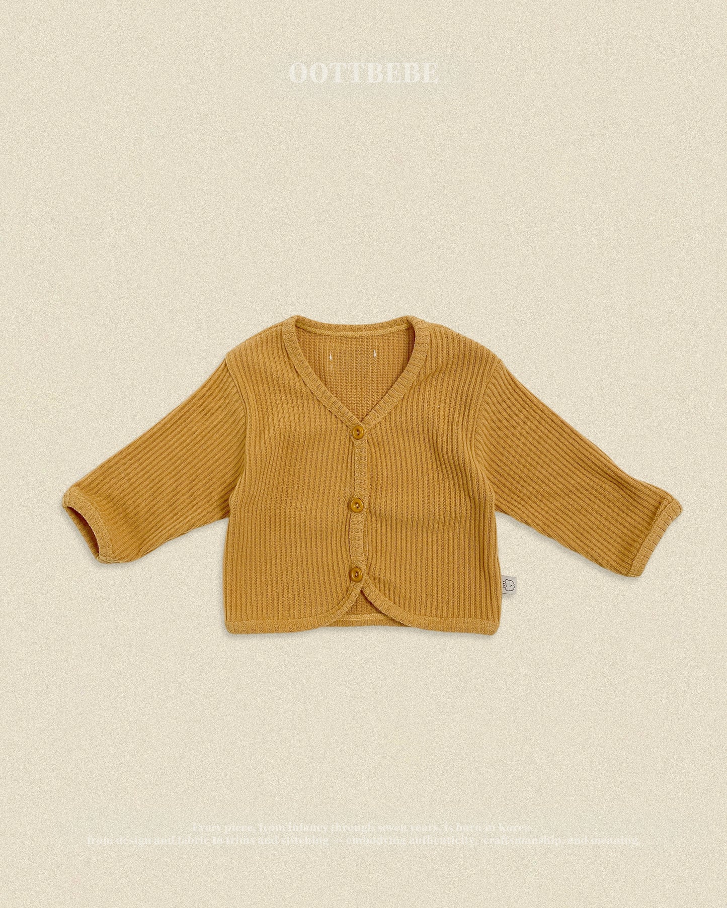 (Pre-order) OOTTBEBE Fall - Haribo Ribbed Cardigan - 하리보골지가디건 (5 Colors)
