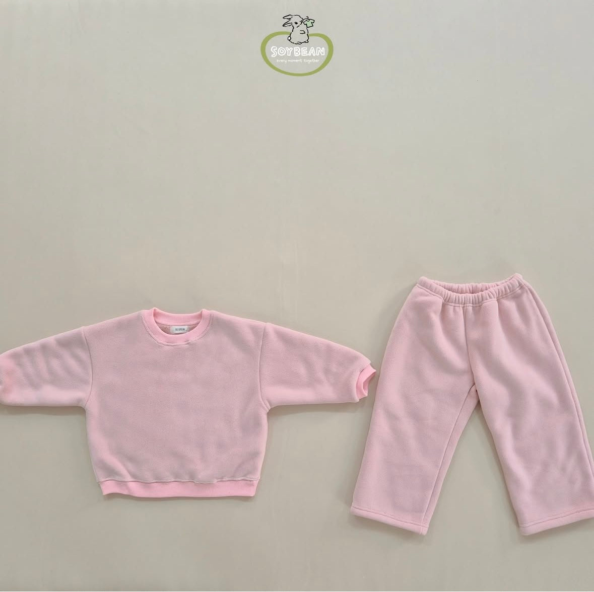 (Pre-order) Soybean Kids - Super Fleece Wide Top & Bottom Set 슈퍼플리스와이드상하복 (4 Colors)