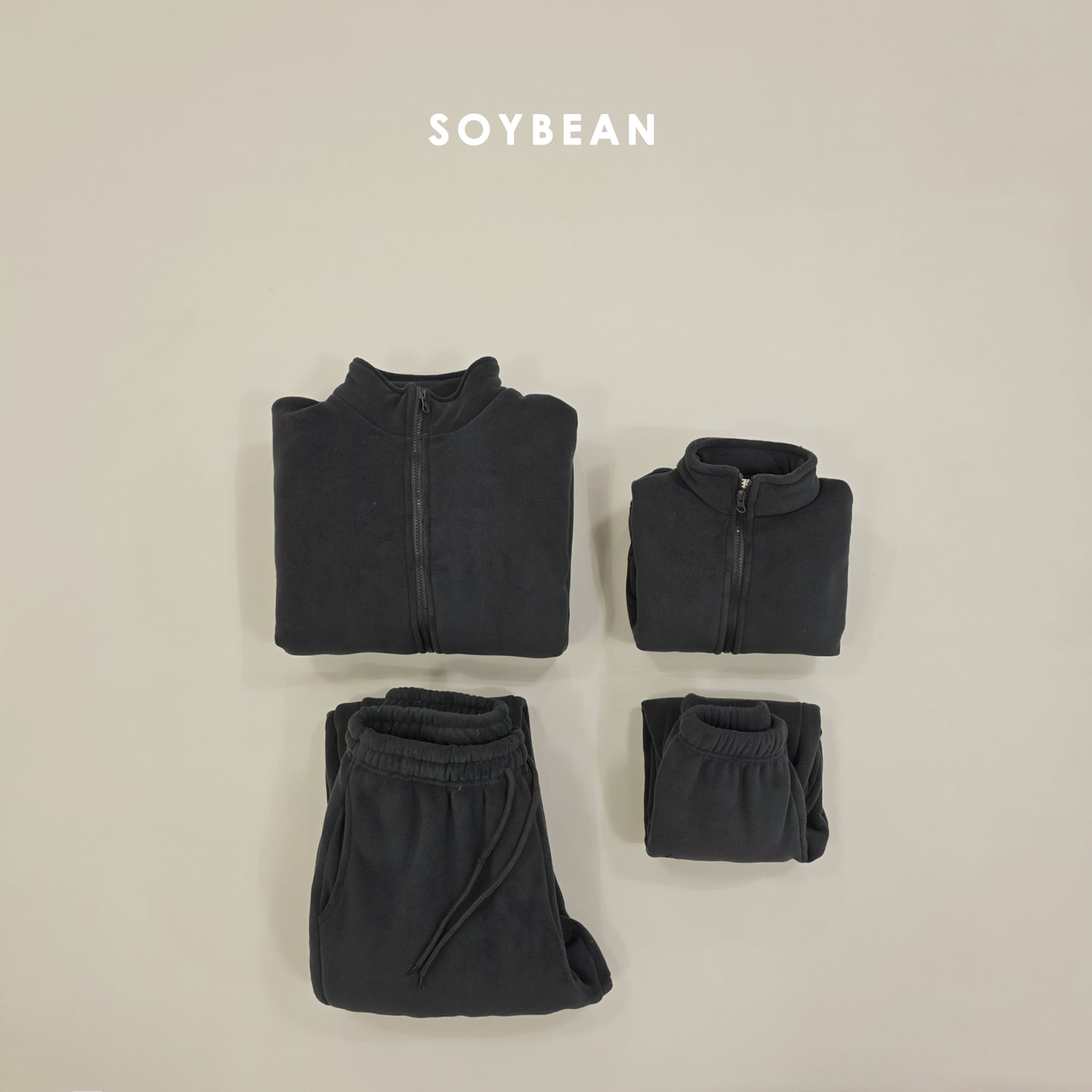 (Pre-order) Soybean Kids Winter - Super Fleece Zip-Up Top & Bottom Set 슈퍼플리스집업상하 (4 Colors)