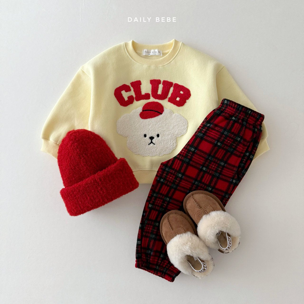 (Pre-order) Daily Bebe Winter - Kids' Club Bichon Fleece Sweatshirt 클럽 비숑 맨투맨 (2 Colors)