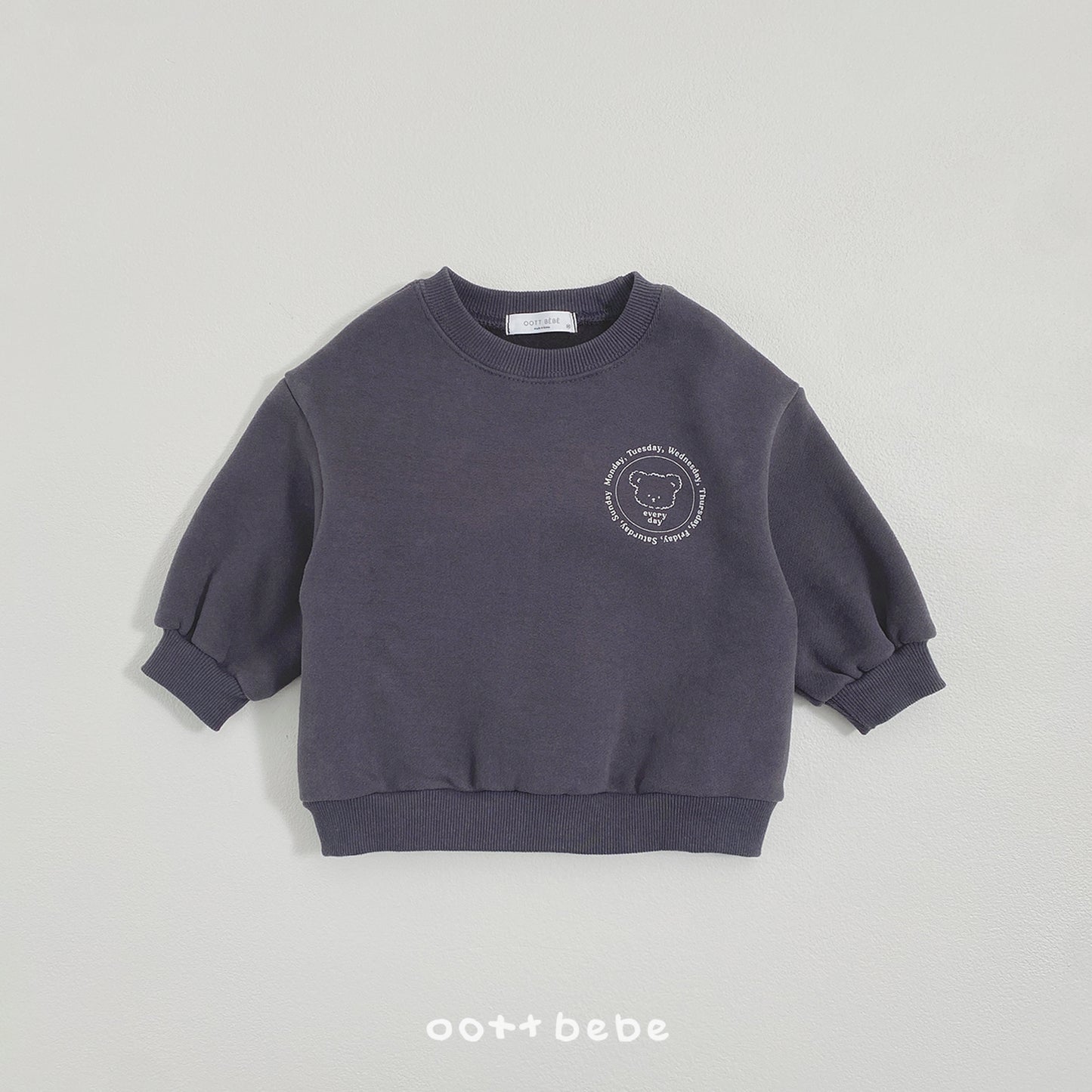 (Pre-order) OOTTBEBE Winter - Everyday Bear Sweatshirt 에브리데이맨투맨 (3 Colors)