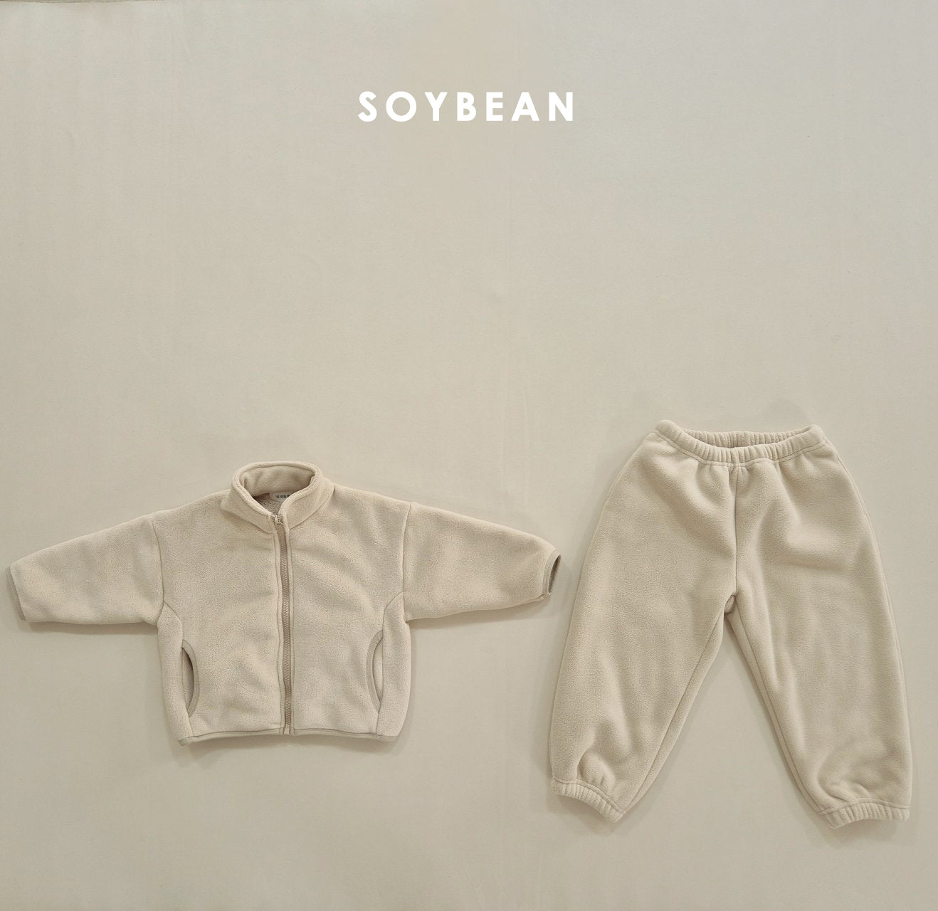 (Pre-order) Soybean Kids Winter - Super Fleece Zip-Up Top & Bottom Set 슈퍼플리스집업상하 (4 Colors)