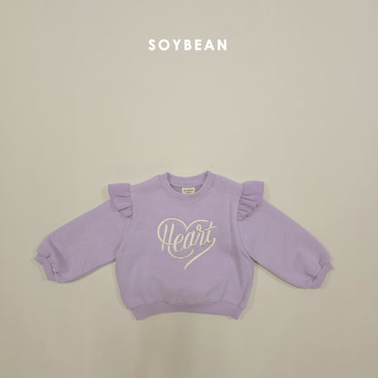 (Pre-order) Soybean Kids Winter - Heart Frill Fleece-Lined Sweatshirt 하트프릴맨투맨 (2 Colors)