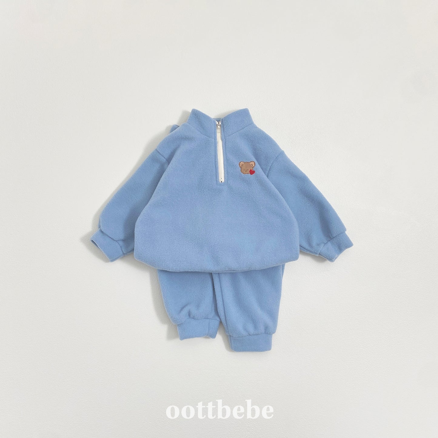 (Pre-order) OOTTBEBE Winter - Puppy Fleece Anorak Top & Bottom Set 멍멍아노락상하복 (4 Colors)