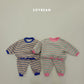 (Pre-order) Soybean Kids Winter - Rainbow Mochi Fleece-Lined Top & Bottom Set 무지개모찌상하복 (2 Colors)