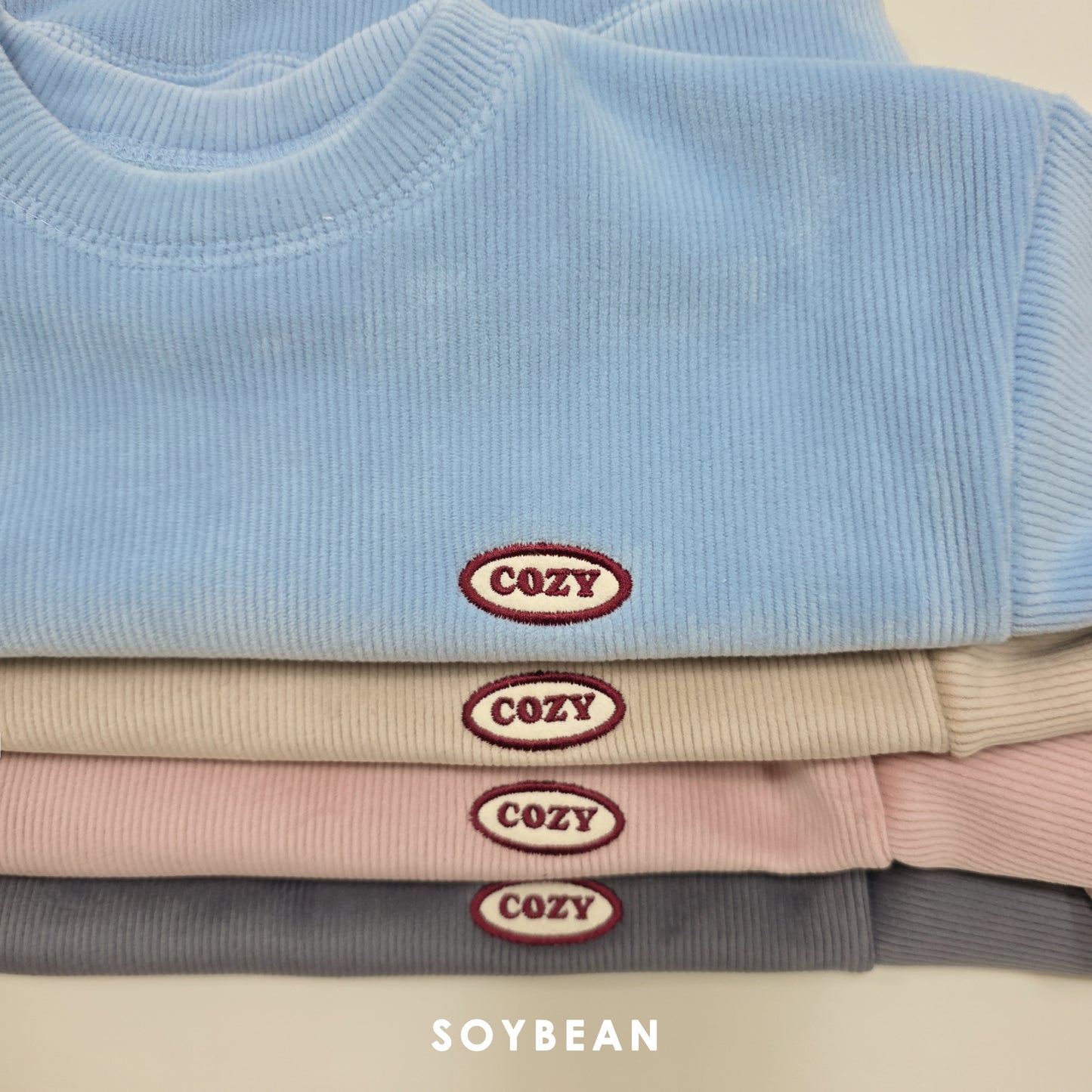 (Pre-order) Soybean Kids Winter - Minky Cozy Ribbed Fleece-Lined Top & Bottom Set 밍크코지상하복 (4 Colors)