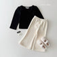 (Pre-order) Daily Bebe Winter - Kids' Ribbon Shoulder Top 리본 숄더티 (3 Colors)