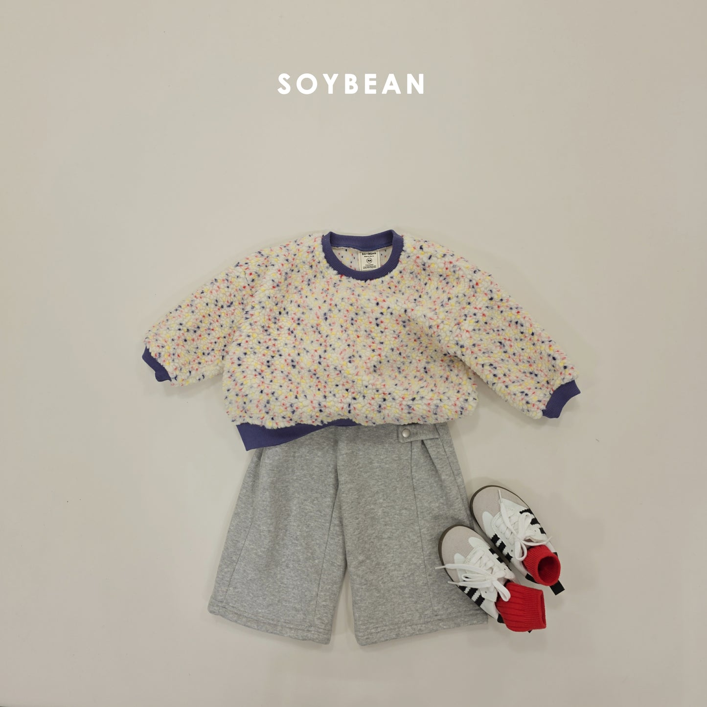 (Pre-order) Soybean Kids Winter - Popping Sherpa Sweatshirt 팝핑양털맨투맨 (4 Colors)