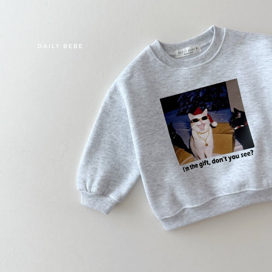 (Pre-order) Daily Bebe Winter - (Adult) Santa Kitty Graphic Sweatshirt 산타냥이 맨투맨