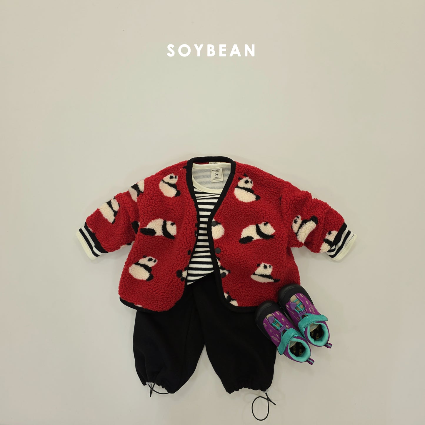 (Pre-order) Soybean Kids Winter - Panda Fleece Jacket 팬더양털자켓 (2 Colors)