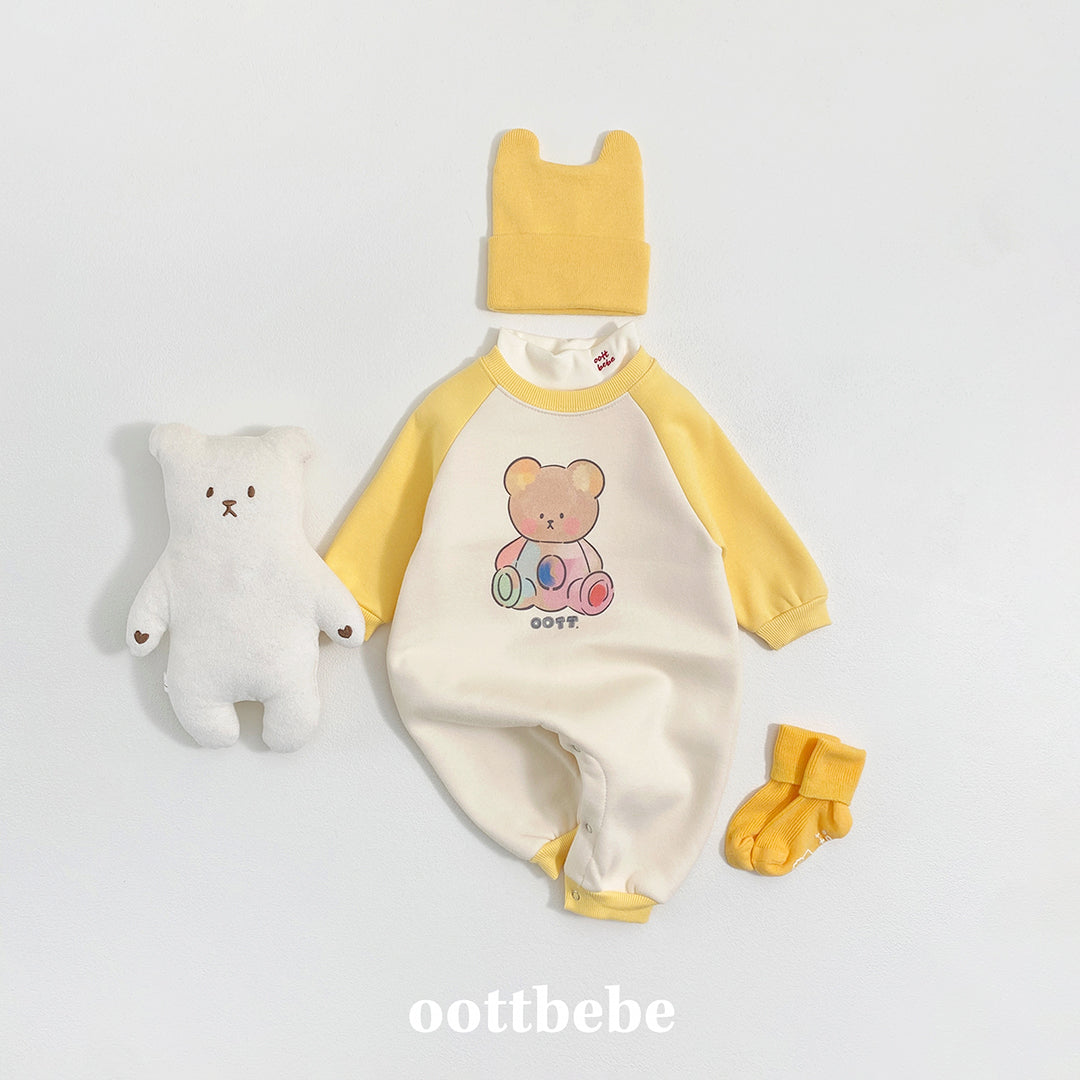 (Pre-order) OOTTBEBE Winter - Watercolor Bear Full Bodysuit 페인팅오띠전신슈트 (2 Colors)