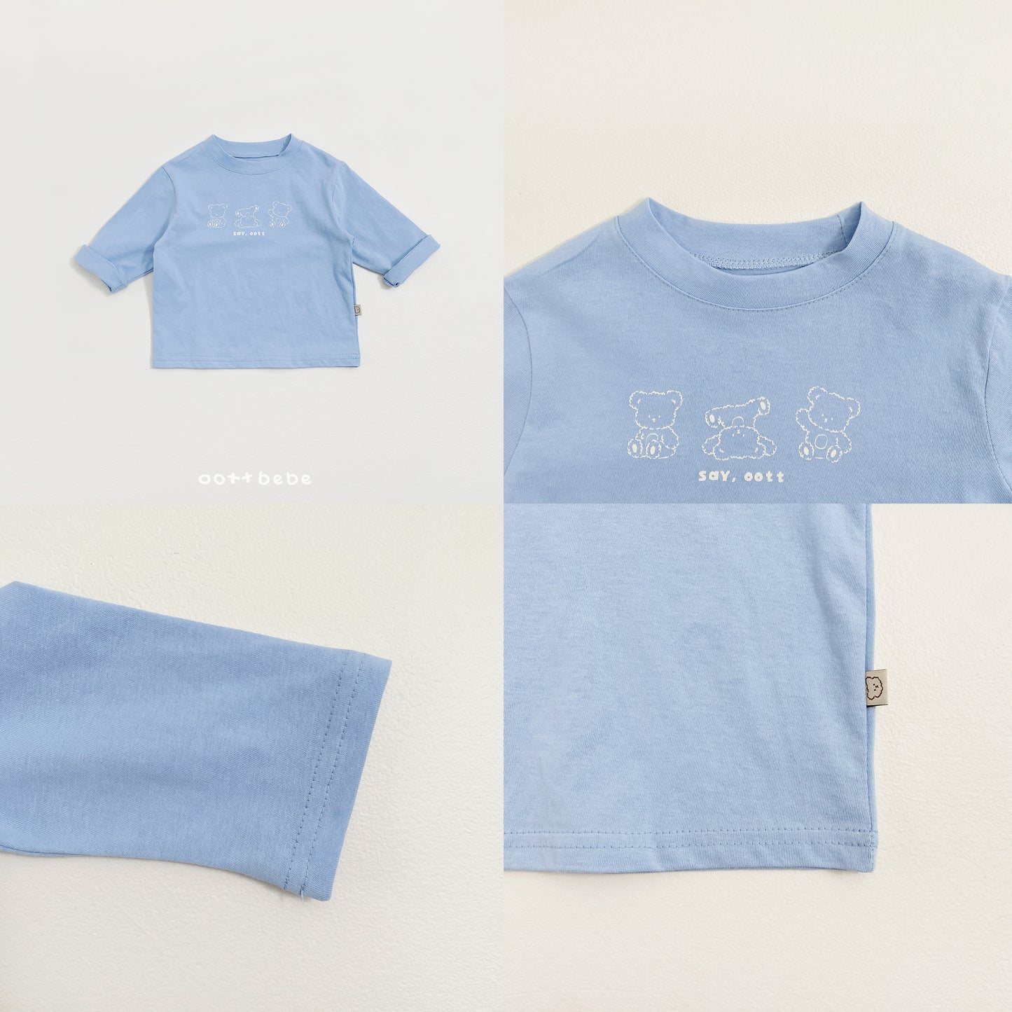 (Pre-order) OOTTBEBE Spring - Say OOTT 1+1 Kid Tee Set 세이오뜨1+1티셔츠 (4 Colors)