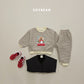 (Pre-order) Soybean Kids Winter - Snowball Stripe Fleece-Lined Top & Bottom Set 스노우볼단가라상하 (3 Colors)