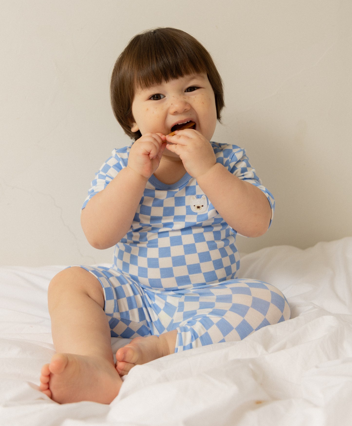 (COCOHANI) Summer MicroModal Checkerboard Short Sleeve Pajama Set (3 Colors)