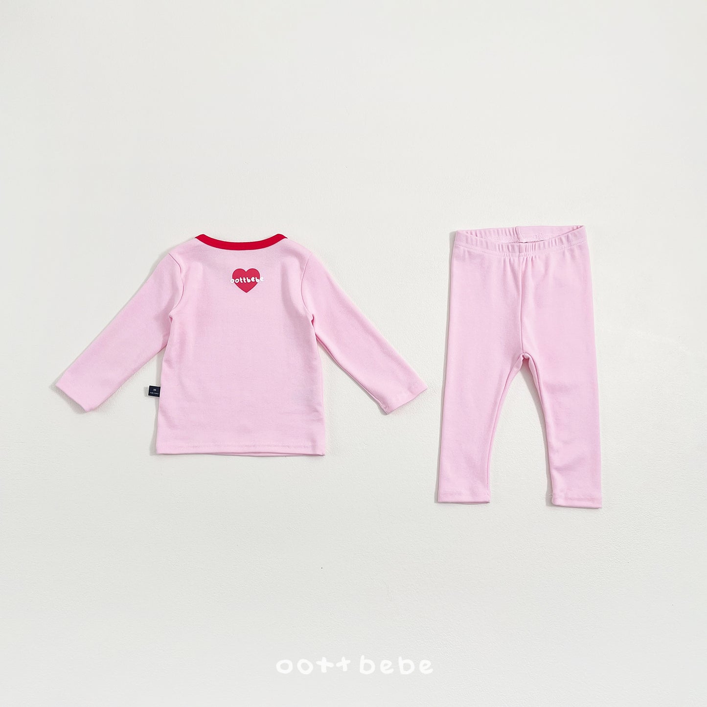 (Pre-order) OOTTBEBE Spring - Modal Heart Pajama Set 모달하트실내복 (4 Colors)