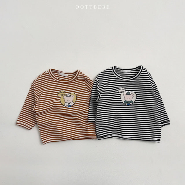 (Pre-order) OOTTBEBE - Friends Striped Play Tee 프렌즈단가라랍빠티 (2 Colors)