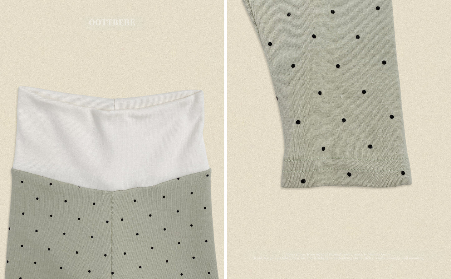 (Pre-order) OOTTBEBE Fall - Mini Dot Romper & Leggings Set 슈슈도트슈트세트 (2 Colors)