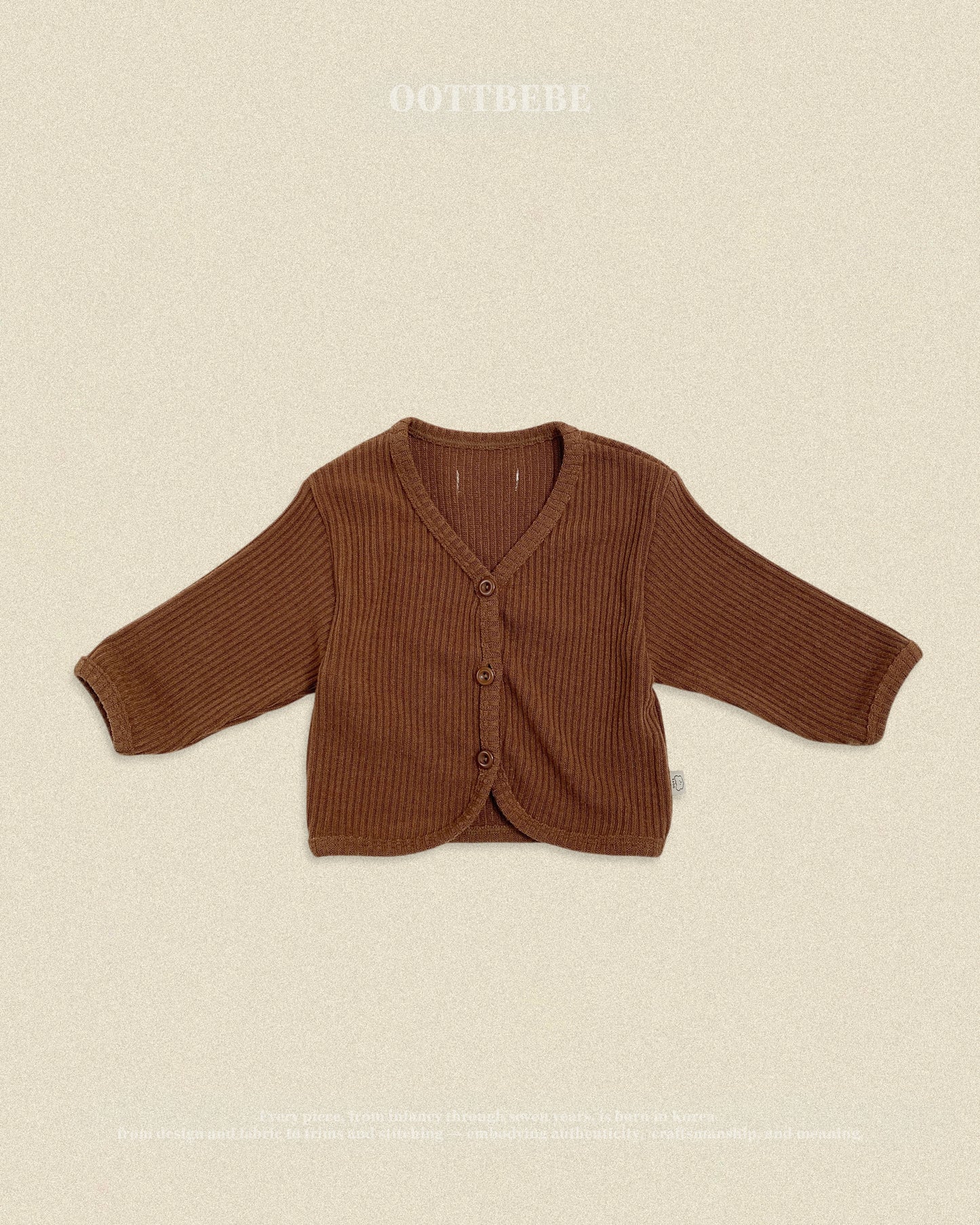 (Pre-order) OOTTBEBE Fall - Haribo Ribbed Cardigan - 하리보골지가디건 (5 Colors)