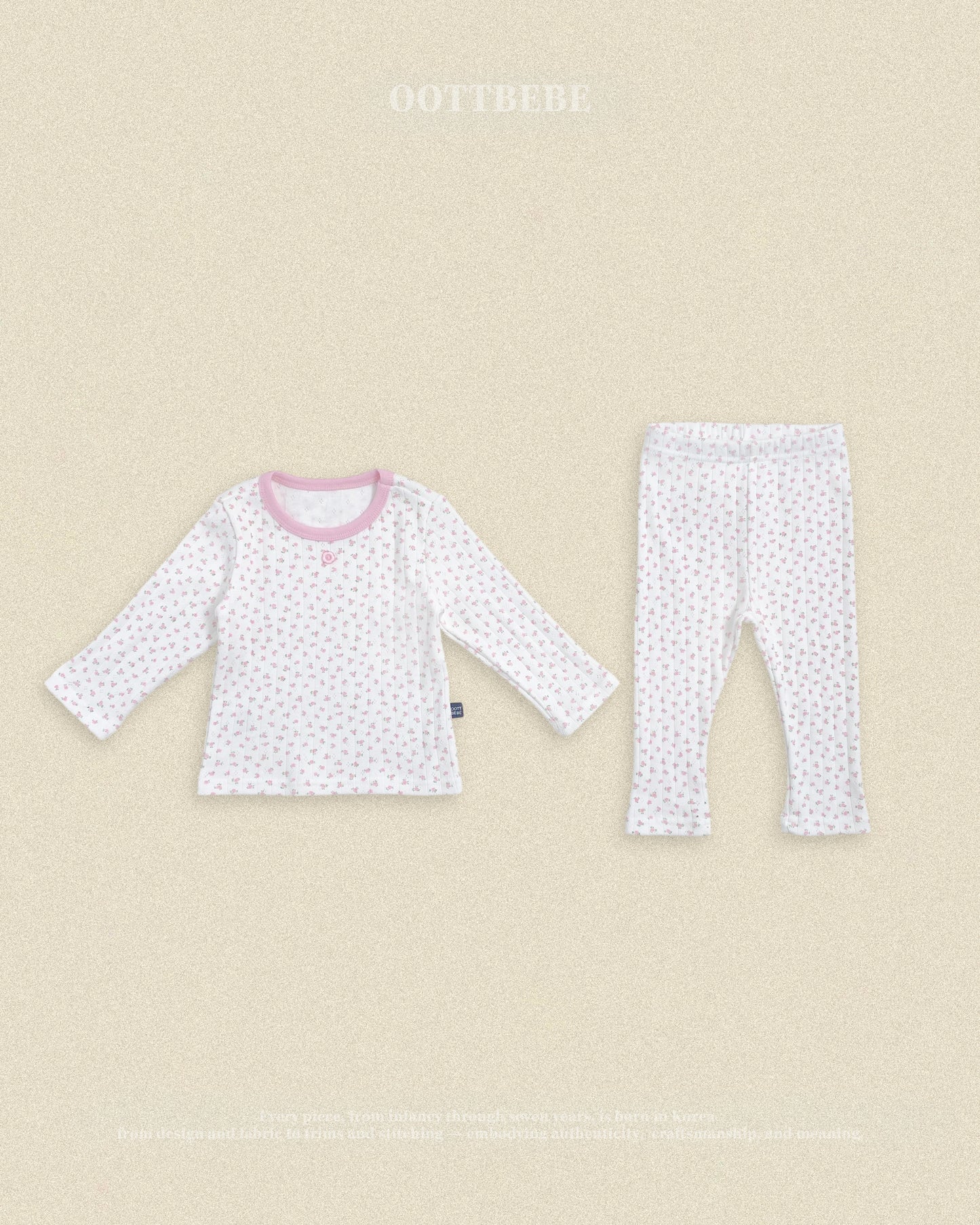 (Pre-order) OOTTBEBE Fall - Lovely Floral Pajama Set 코코플라워실내복 (2 Colors)