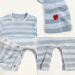 (Pre-order) OOTTBEBE - Mix Stripe Knit Suit 믹스단가라슈트 (2 Colors)