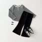 (Pre-order) Daily Bebe - Kids' Button Stripe Tee 줄가라단추티 (2 Colors)