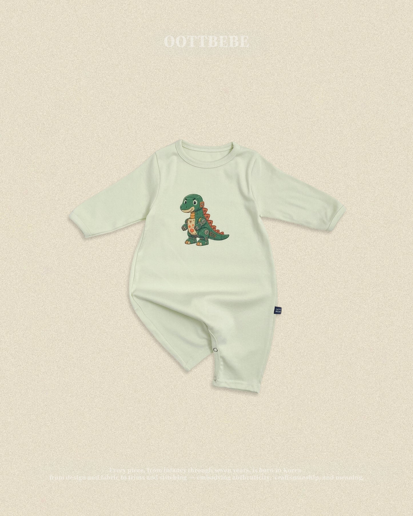(Pre-order) OOTTBEBE Fall - Robot Dino Romper & Leggings Set 로봇공룡슈트세트 (5 Colors)