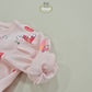(Pre-order) Soybean Kids - Heart Bunny Flared Top & Bottom Set 하트바니나팔상하복 (2 Colors)