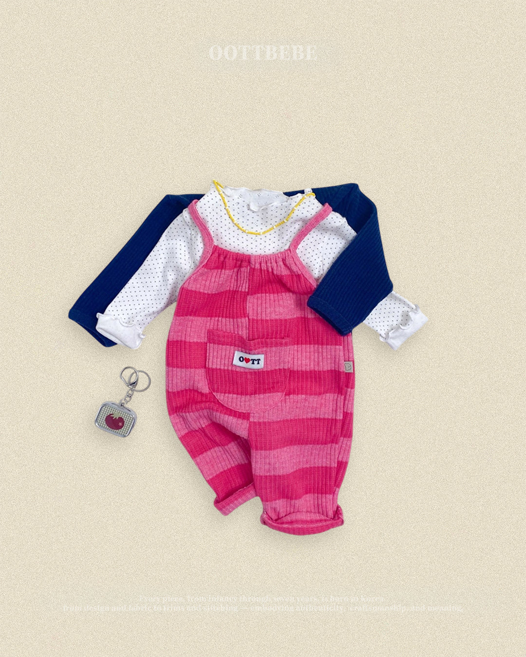 (Pre-order) OOTTBEBE Fall - Pippi Ribbed Overalls - 삐삐오버롤 (3 Colors)