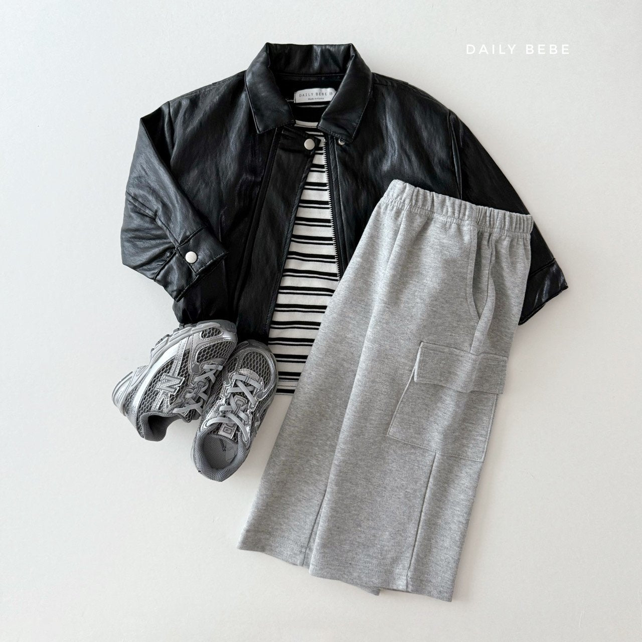 (Pre-order) Daily Bebe - Kids' Faux Leather Jacket 깨죽자켓 (2 Colors)