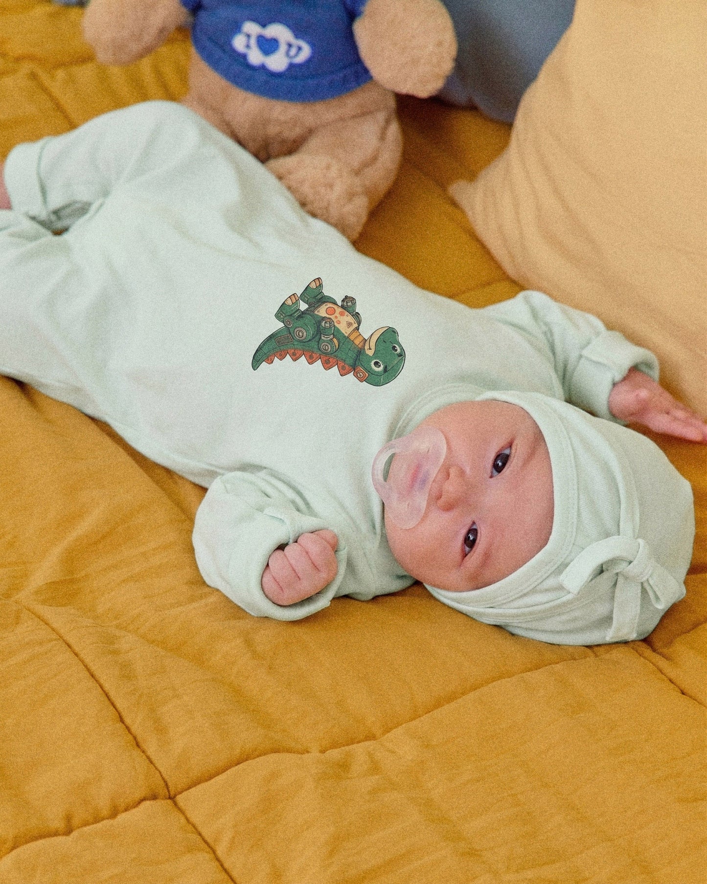 (Pre-order) OOTTBEBE Fall - Robot Dino Romper & Leggings Set 로봇공룡슈트세트 (5 Colors)