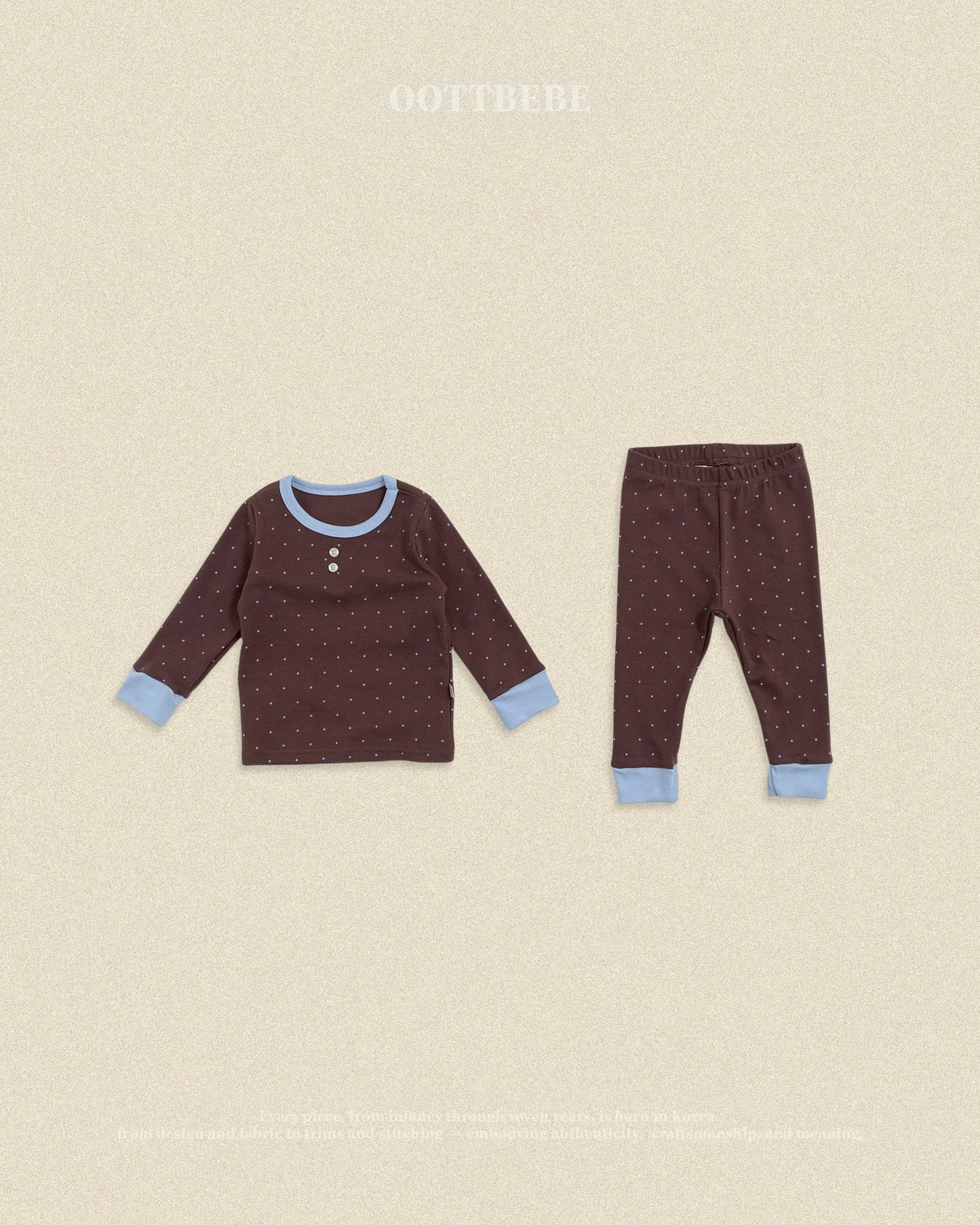 (Pre-order) OOTTBEBE Fall - Mini Dot Pajama Set 슈슈도트실내복 (2 Colors)