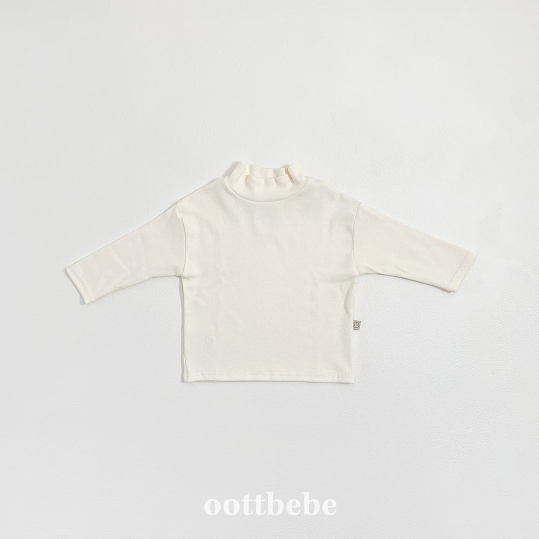 (Pre-order) OOTTBEBE Winter - Modal Ribbed Turtleneck Tee 모달골지폴라티 (4 Colors)