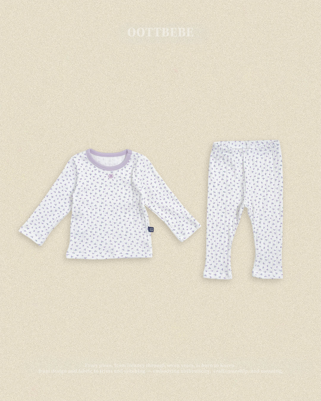 (Pre-order) OOTTBEBE Fall - Lovely Floral Pajama Set 코코플라워실내복 (2 Colors)