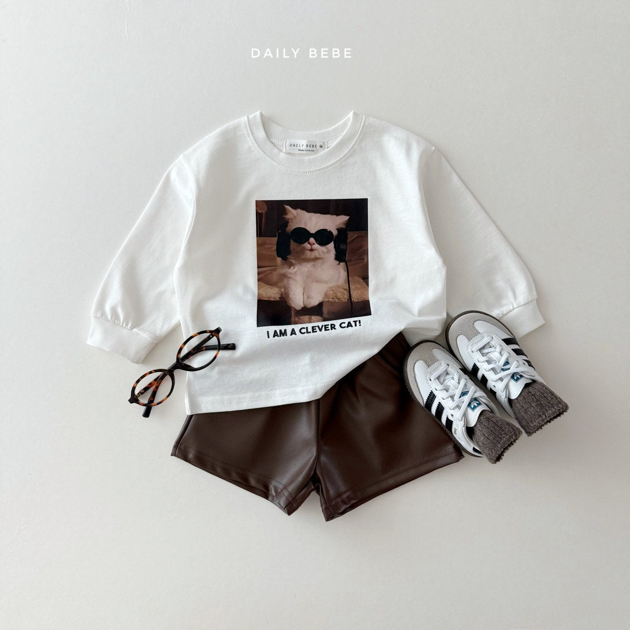 (Pre-order) Daily Bebe - Kids' Faux Leather Shorts 깨죽 반바지 (3 Colors)