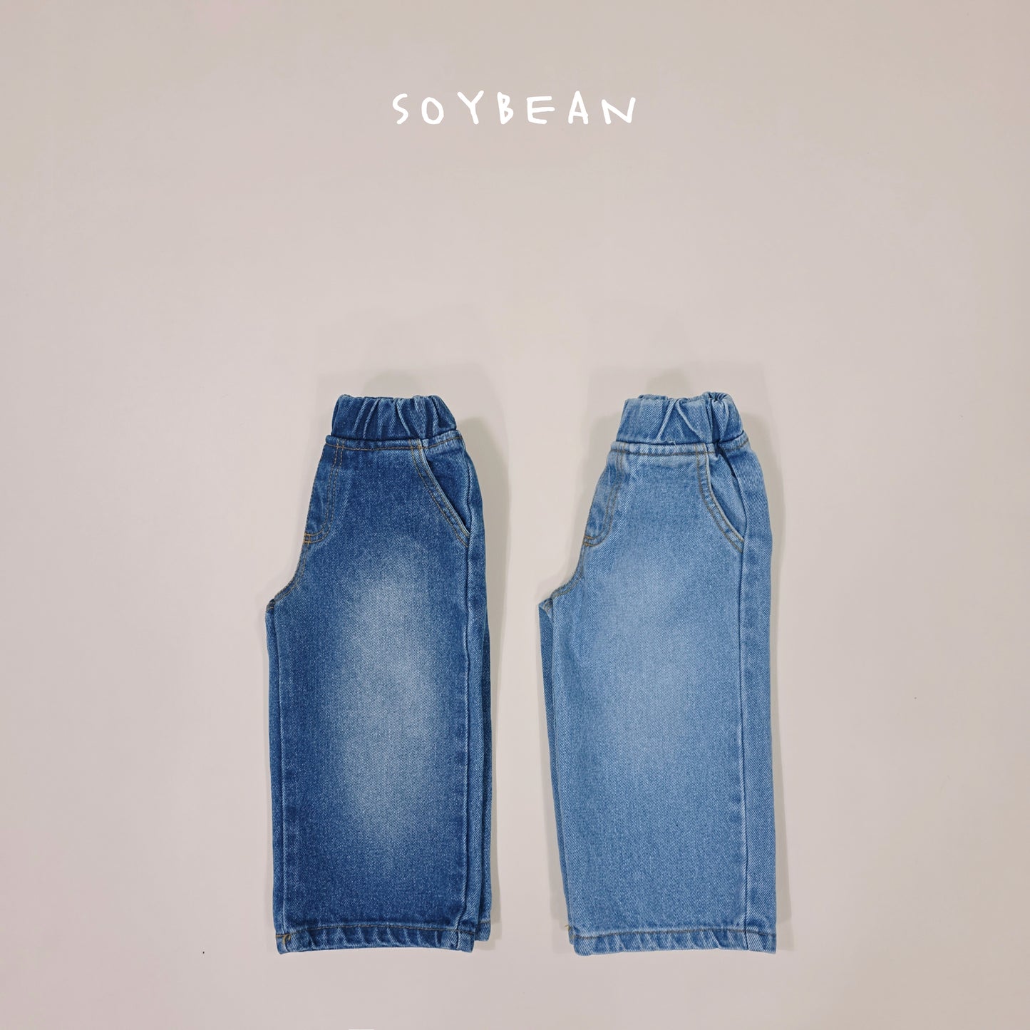 (Pre-order) Soybean Kids Spring - Wide Brush Denim Pants 와이드브러쉬데님팬츠 (2 Colors)