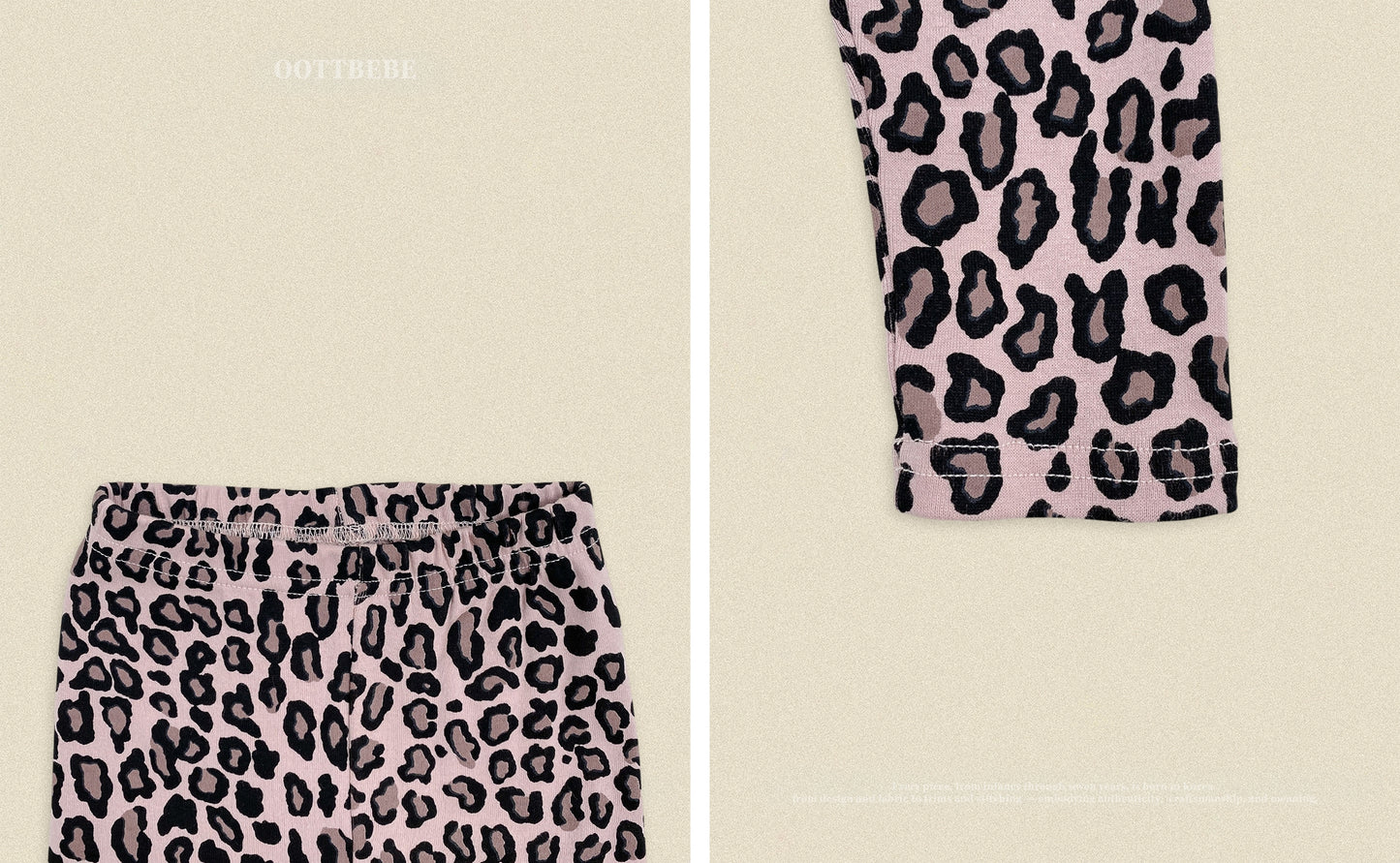 (Pre-order) OOTTBEBE Fall - Little Leopard Pajama Set 리틀호피실내복 (2 Colors)