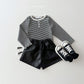 (Pre-order) Daily Bebe - Kids' Button Stripe Tee 줄가라단추티 (2 Colors)