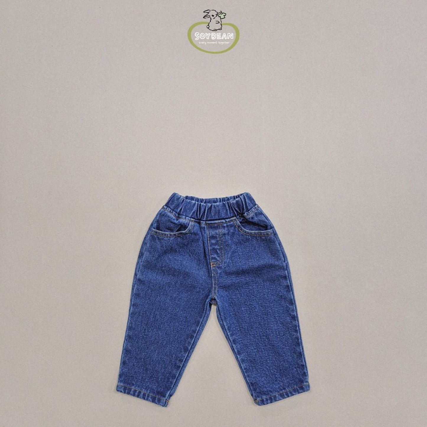 (Pre-order) Soybean Kids - Fleece-Lined Tapered Denim Pants 기모테이퍼드데님팬츠 (2 Colors)