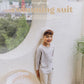 (Pre-order) KoongsKoongs Kids’ Premium Top & Bottom Beige Check Rashguard Set