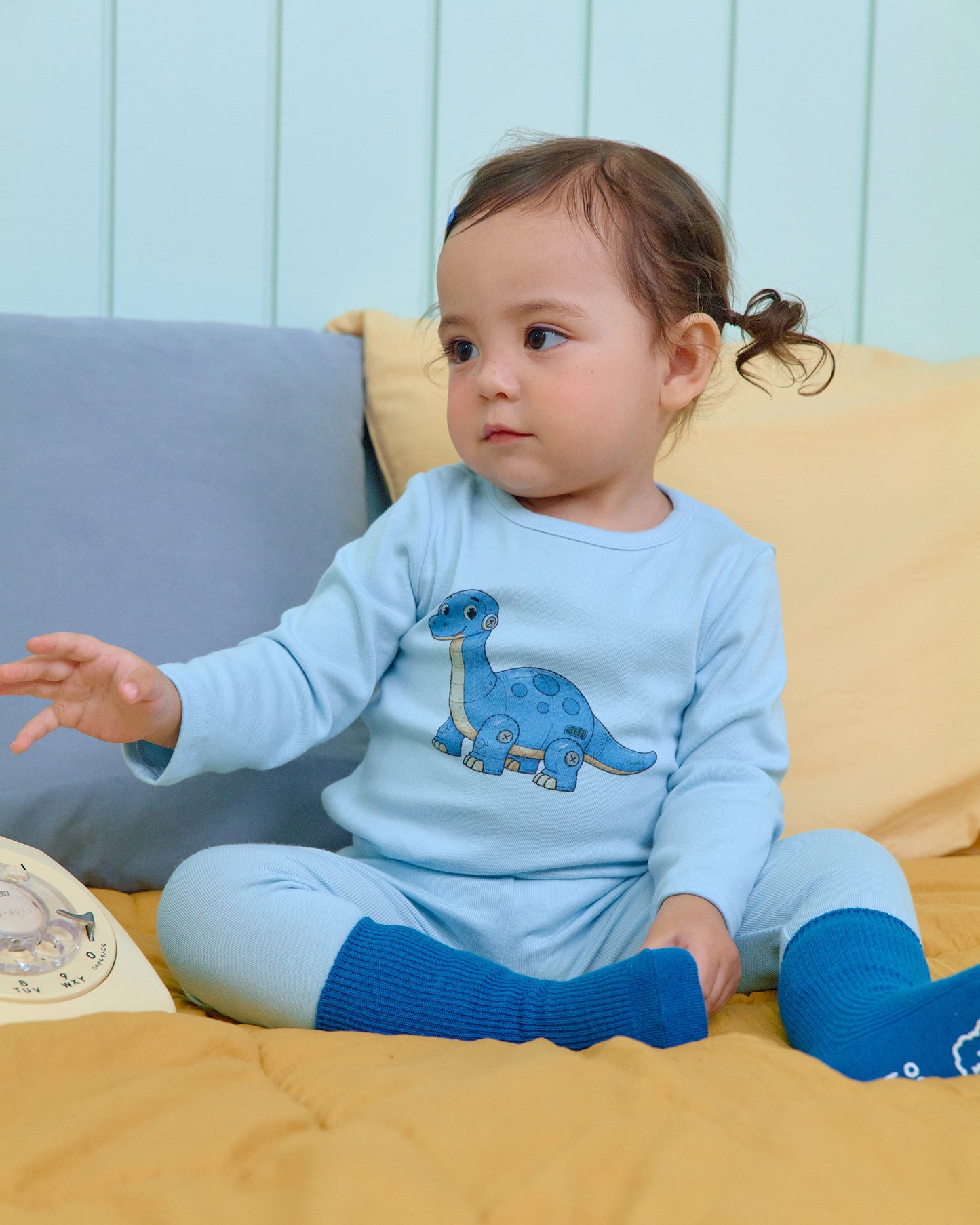 (Pre-order) OOTTBEBE Fall - Robot Dino Pajama Set 로봇공룡실내복 (5 Colors)