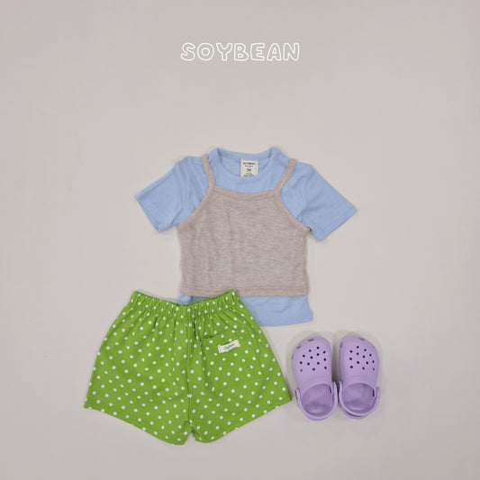(Pre-order) Soybean Kids Summer - T-Shirt & Camisole Layered Set 티&나시레이어SET (4 Colors)