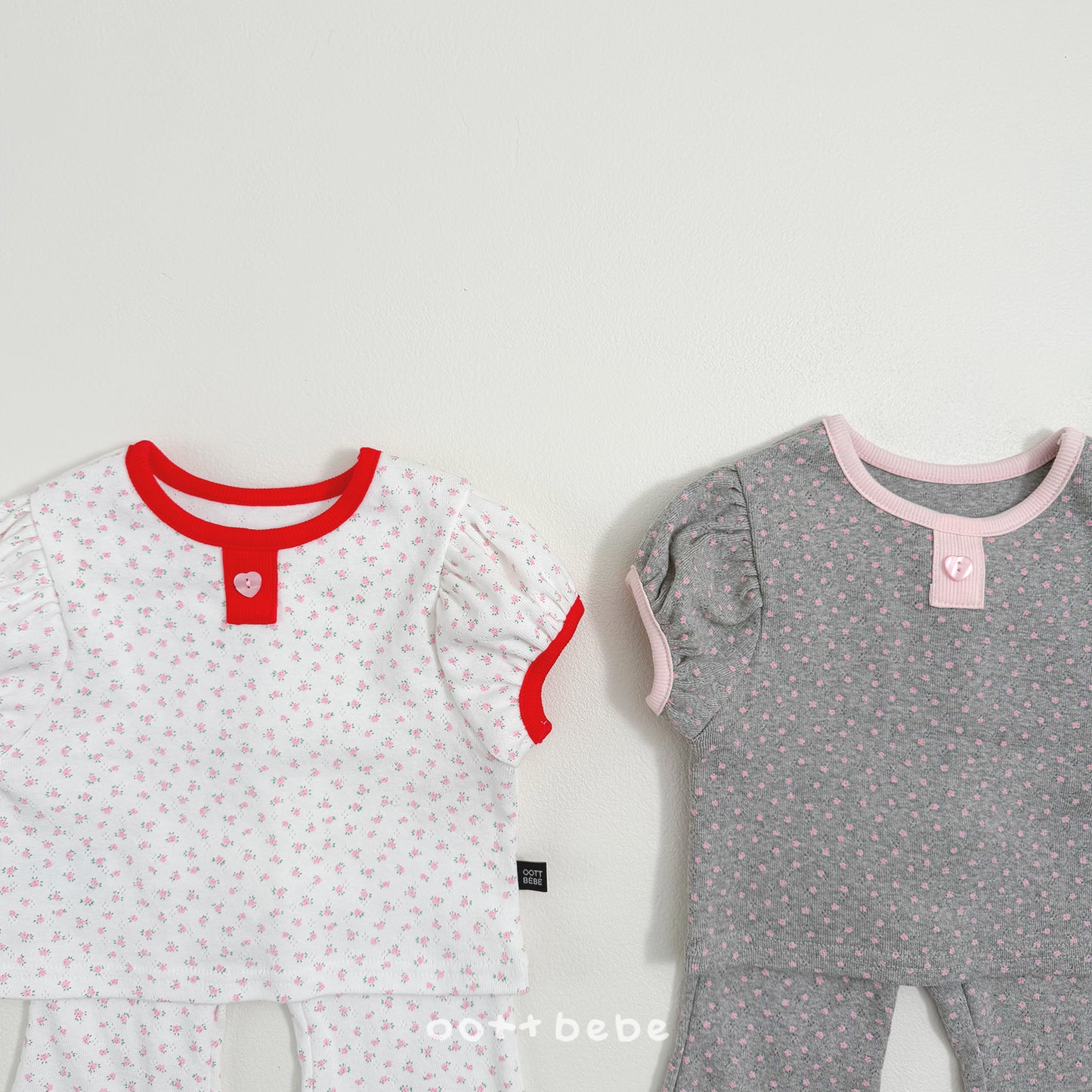 (Pre-order) OOTTBEBE Summer -  Lovely Eyelet Set 러블리아일렛상하복 (2 Colors)