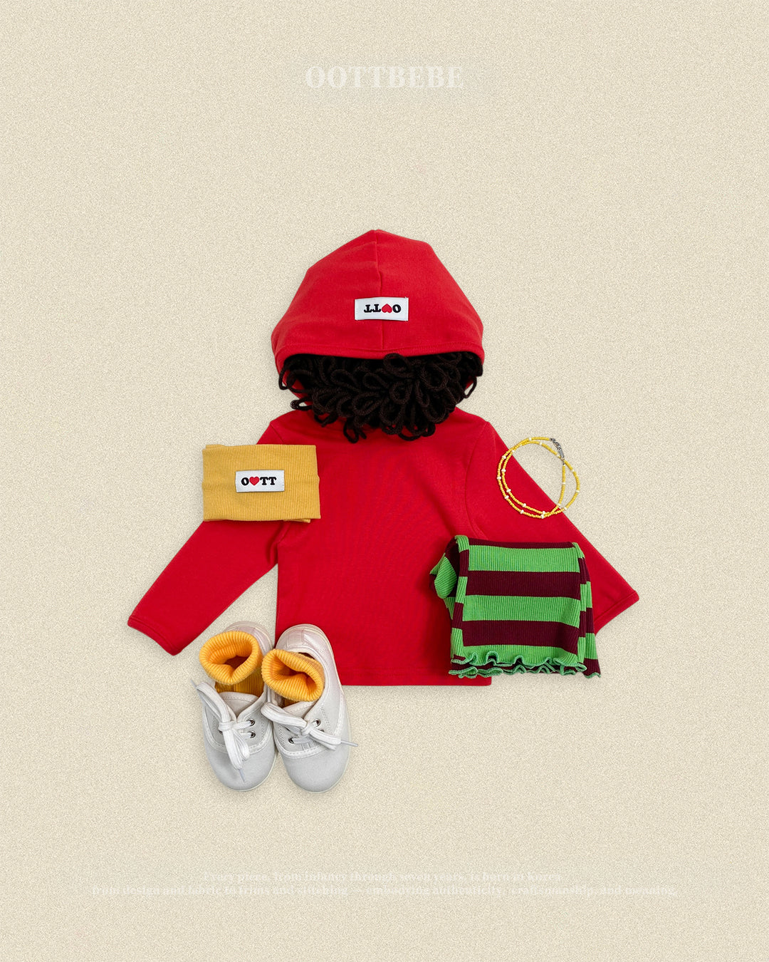 (Pre-order) OOTTBEBE Fall - Retro Hooded Tee - 레트로후드쫄티 (4 Colors)